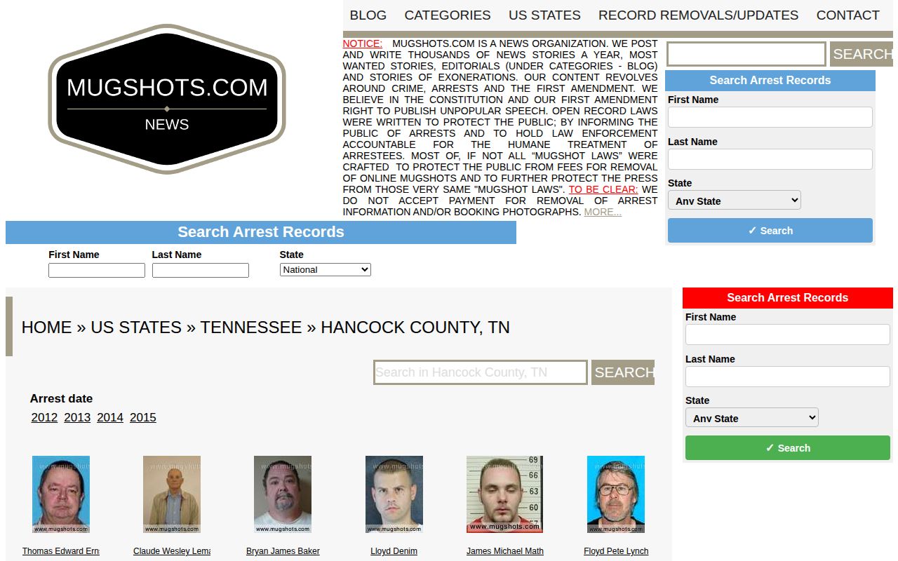 Hancock County arrest-news secondary listing source page